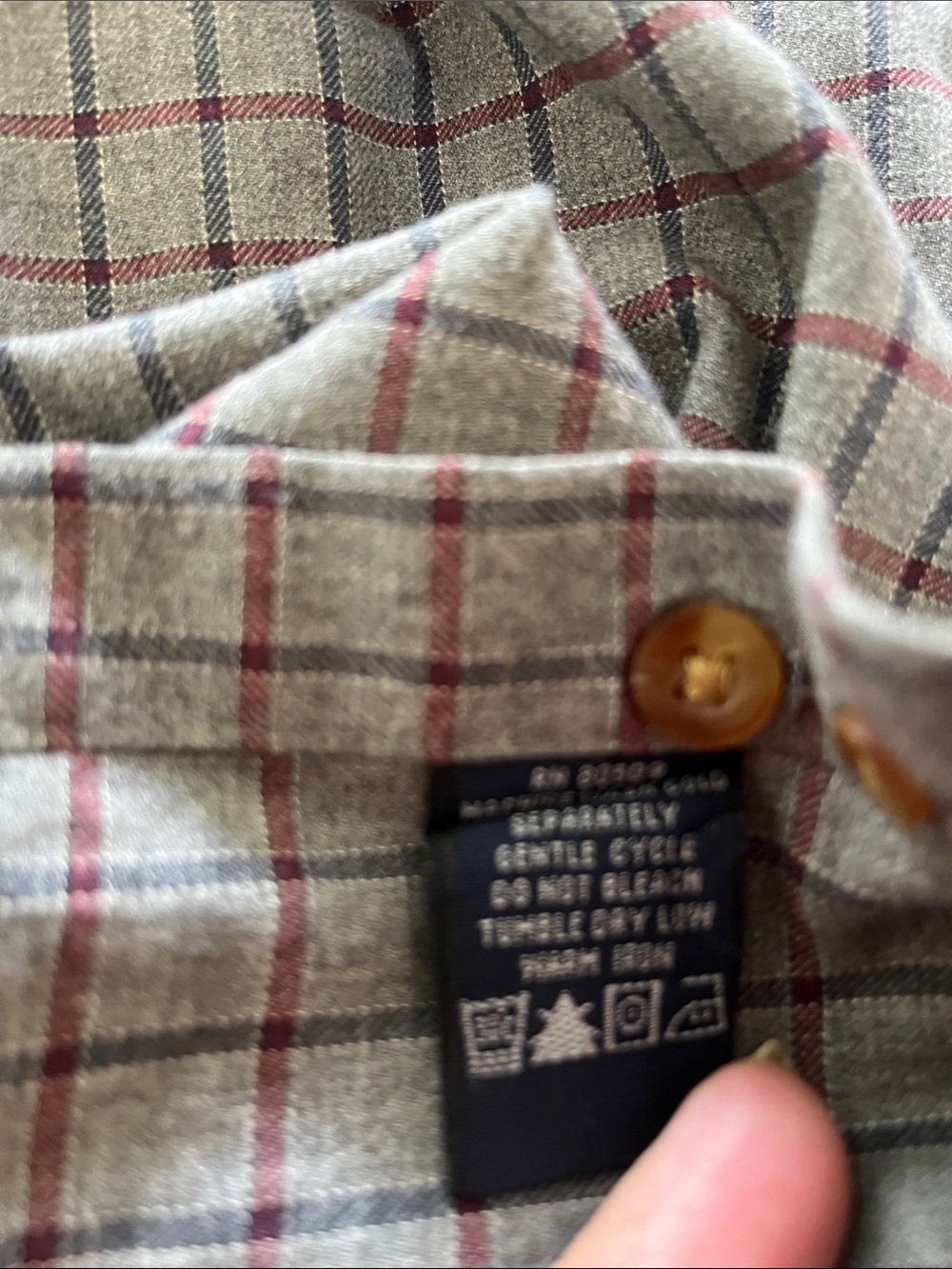 Men's Gray Plaid Button-Down Shirt - Long Sleeve Casual - Picture 7 of 9
